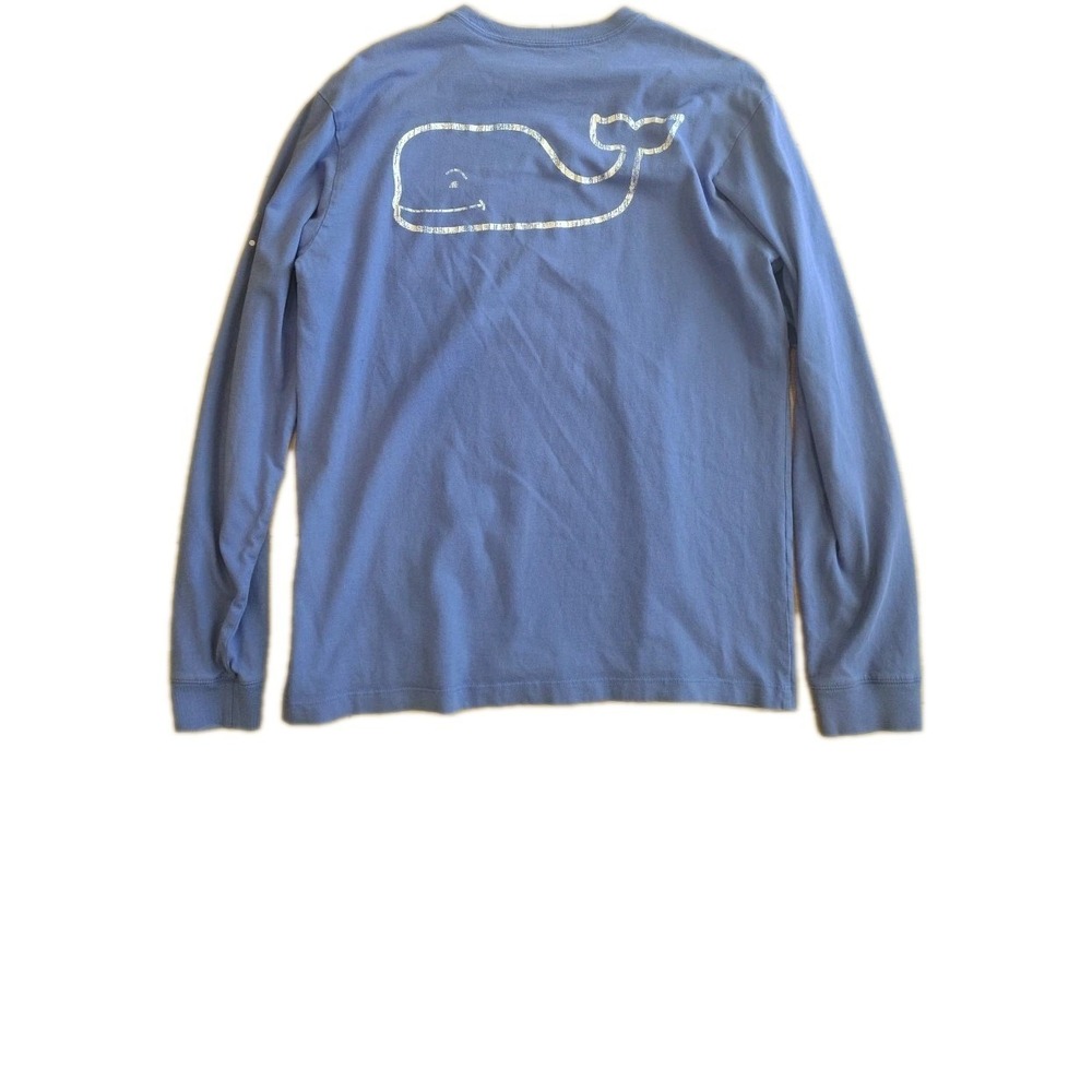 Vineyard Vines Mens Sz S Blue Long Sleeve Vintage Whale Logo Pocket T-Shirt A1 - Picture 6 of 10